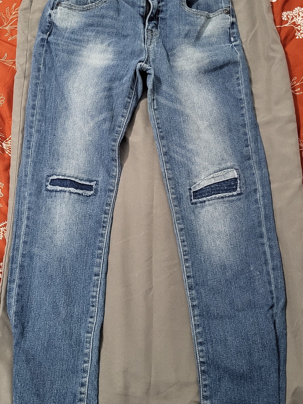 Girls Kids Arizona Jean Company Medium Blue Distressed Boyfriend Jeans